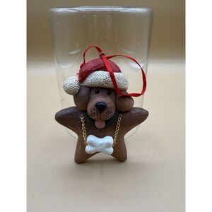 Kurt Adler Dog Bone Bling‎ Santa Hat Christmas Ornament
